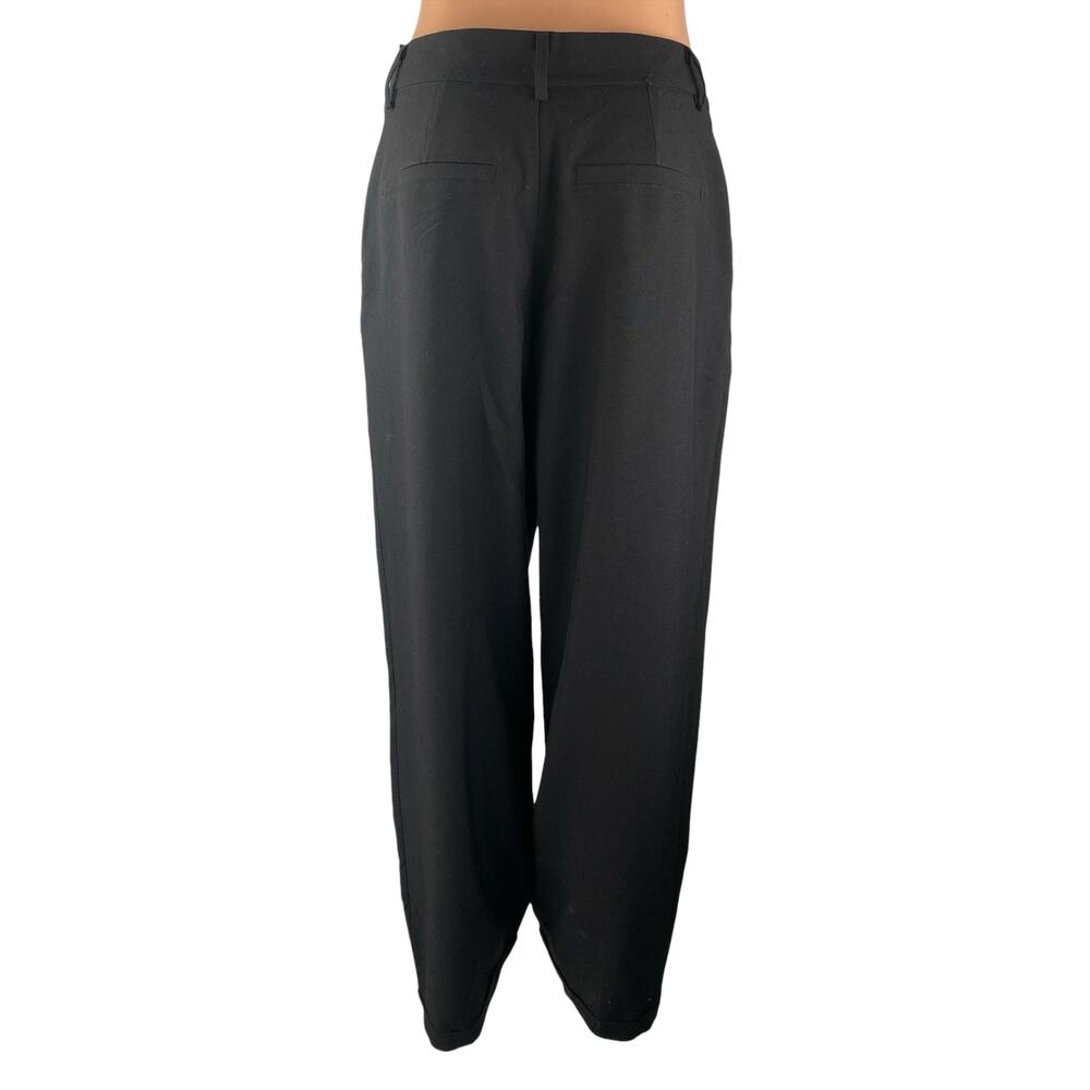 Ann Taylor LOFT Women's Black High Rise Pleated Straight Trousers Pants Size M - Picture 2 of 4